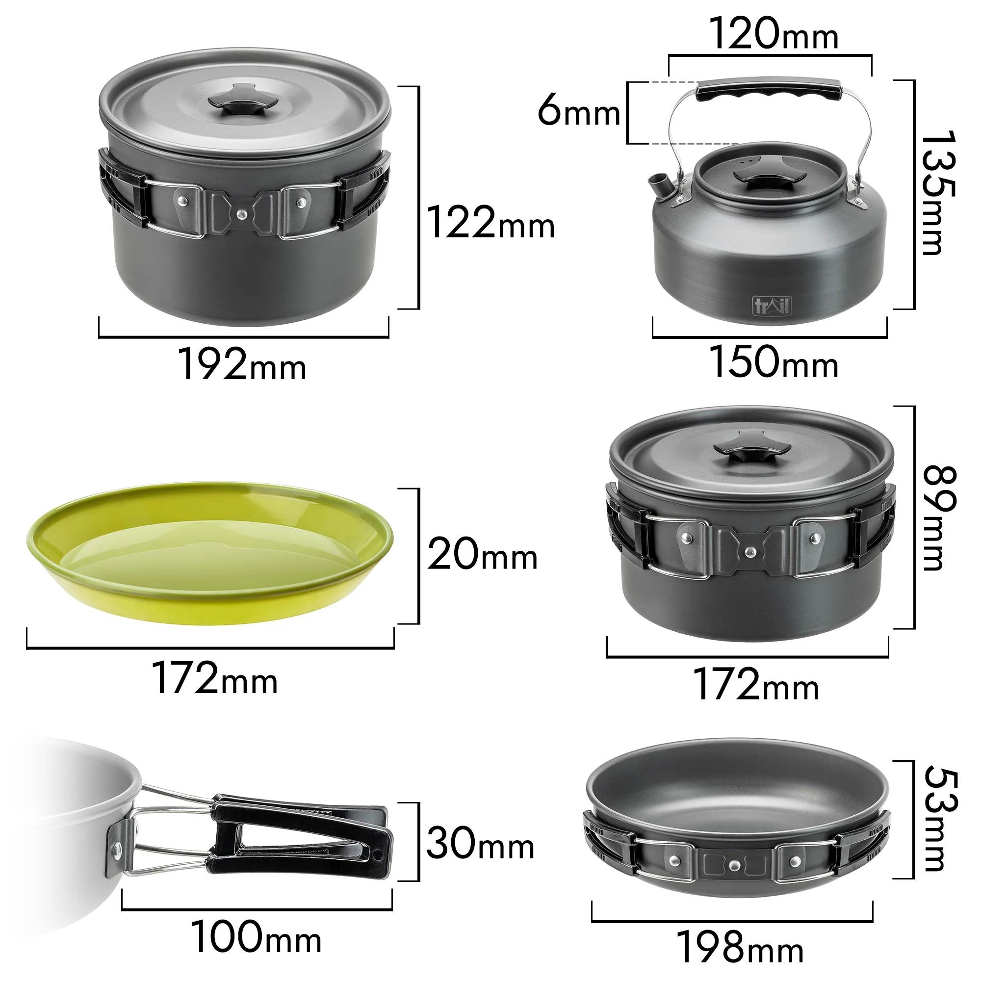4 Person Camping Cook Set with Kettle - Image 4