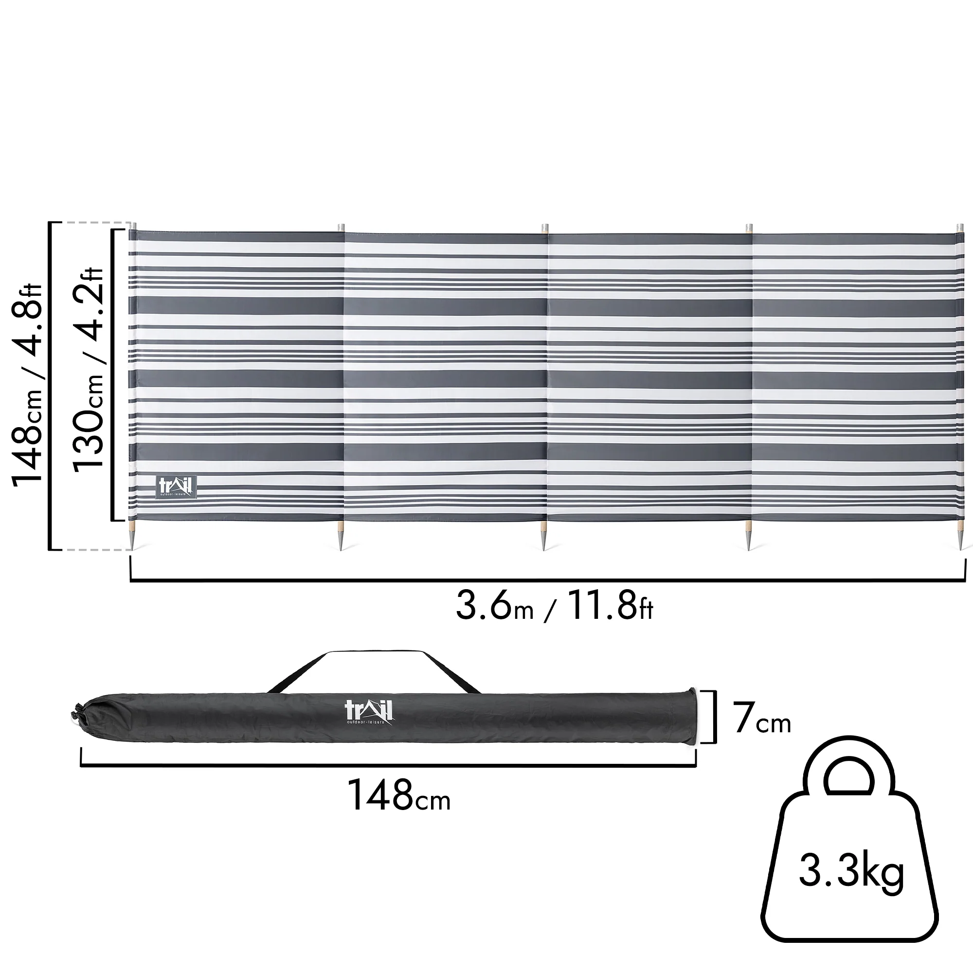 5 Pole Wooden Windbreak - Image 10