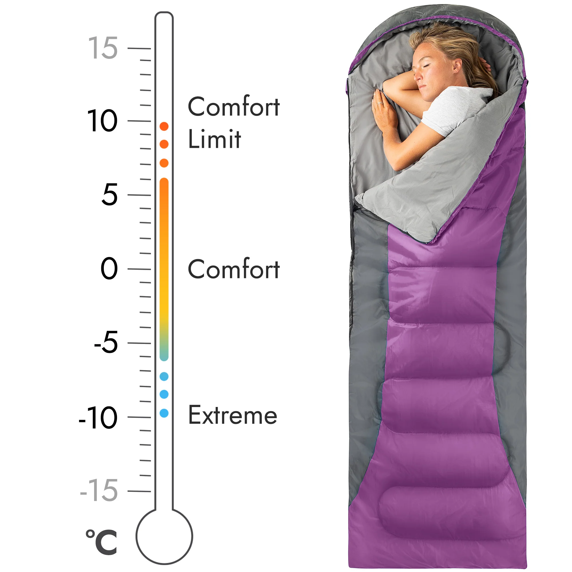 Alpine 400 Hooded Sleeping Bag - Image 23