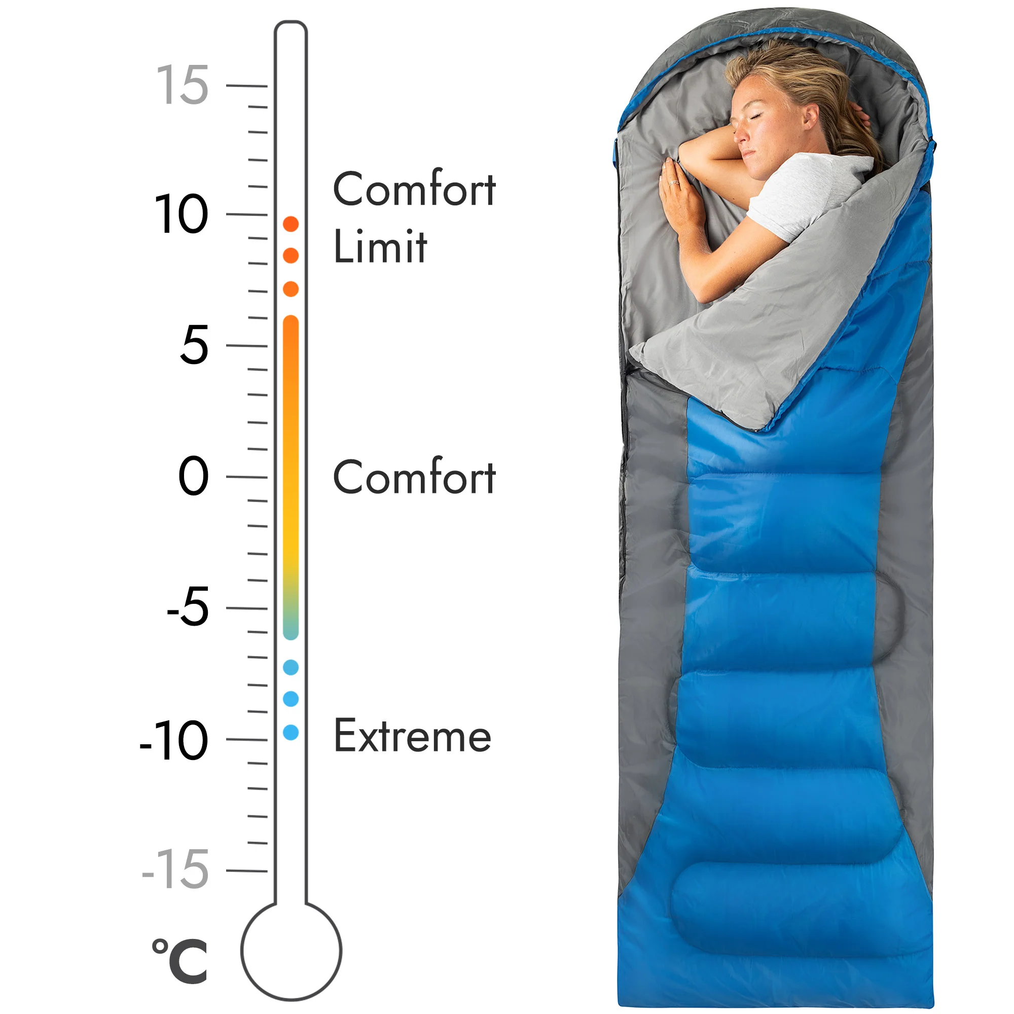Alpine 400 Hooded Sleeping Bag - Image 5