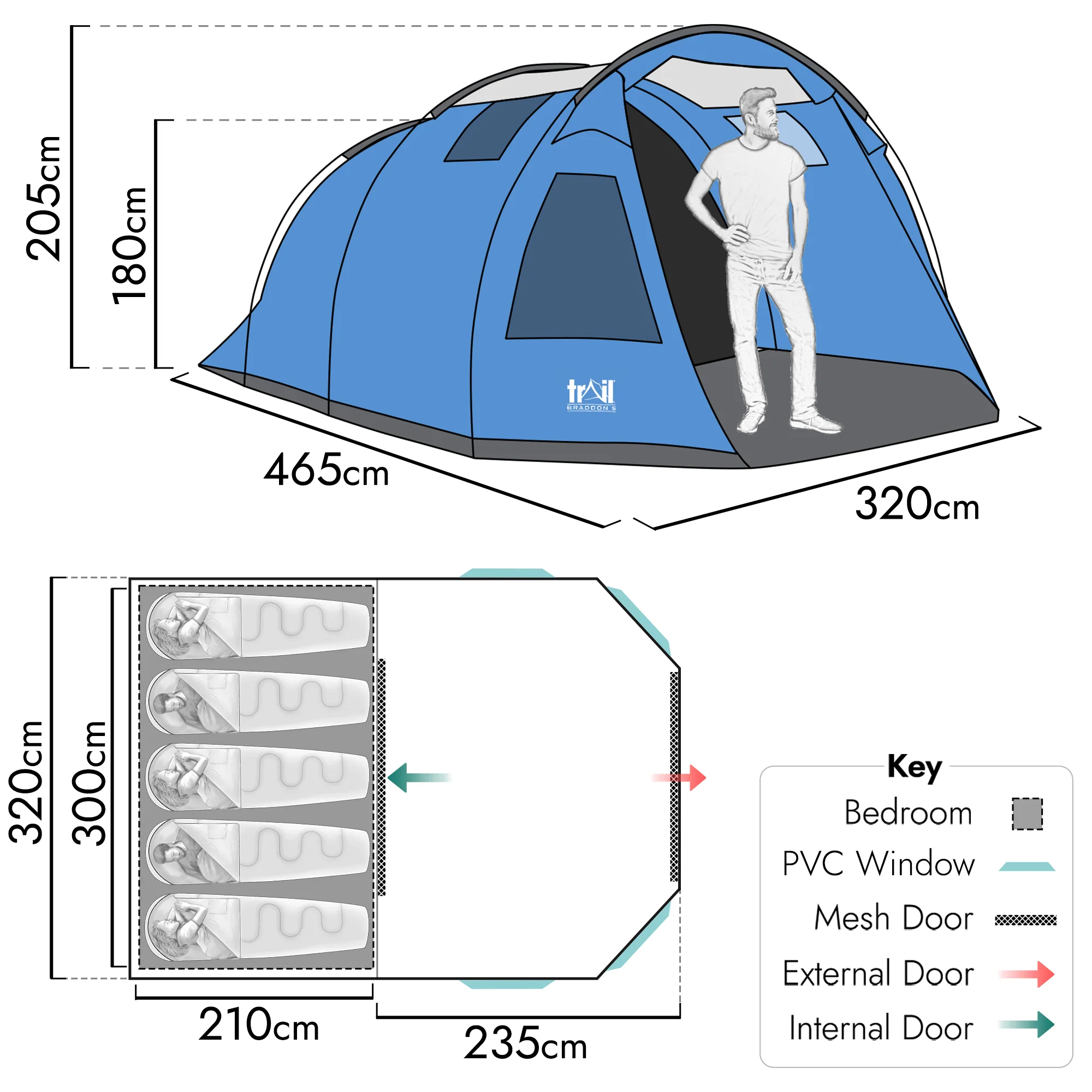 Braddon 5 Man Tent – Waterproof 3000mm - Image 6
