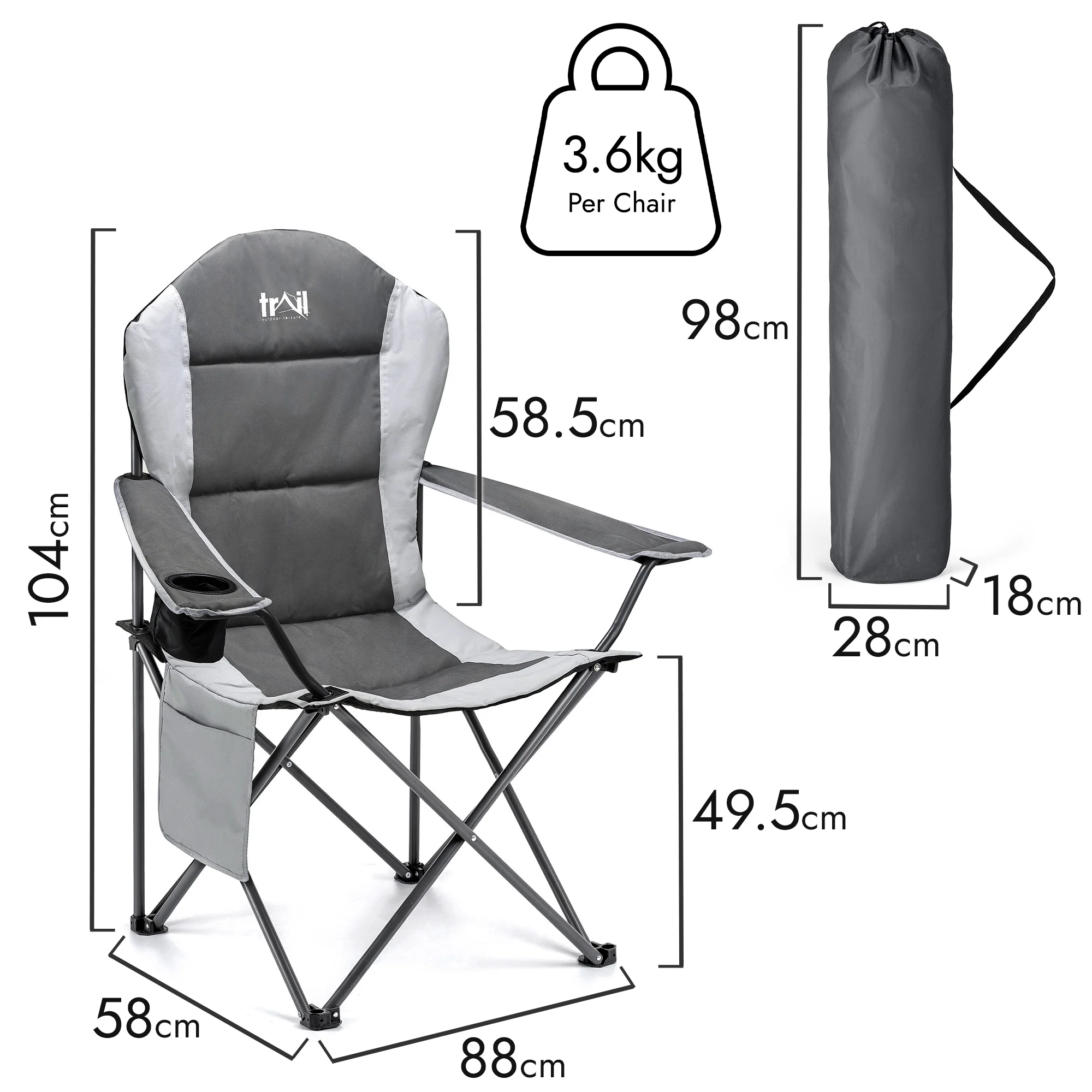 Falcon Padded Camping Chair (2pc) - Image 12