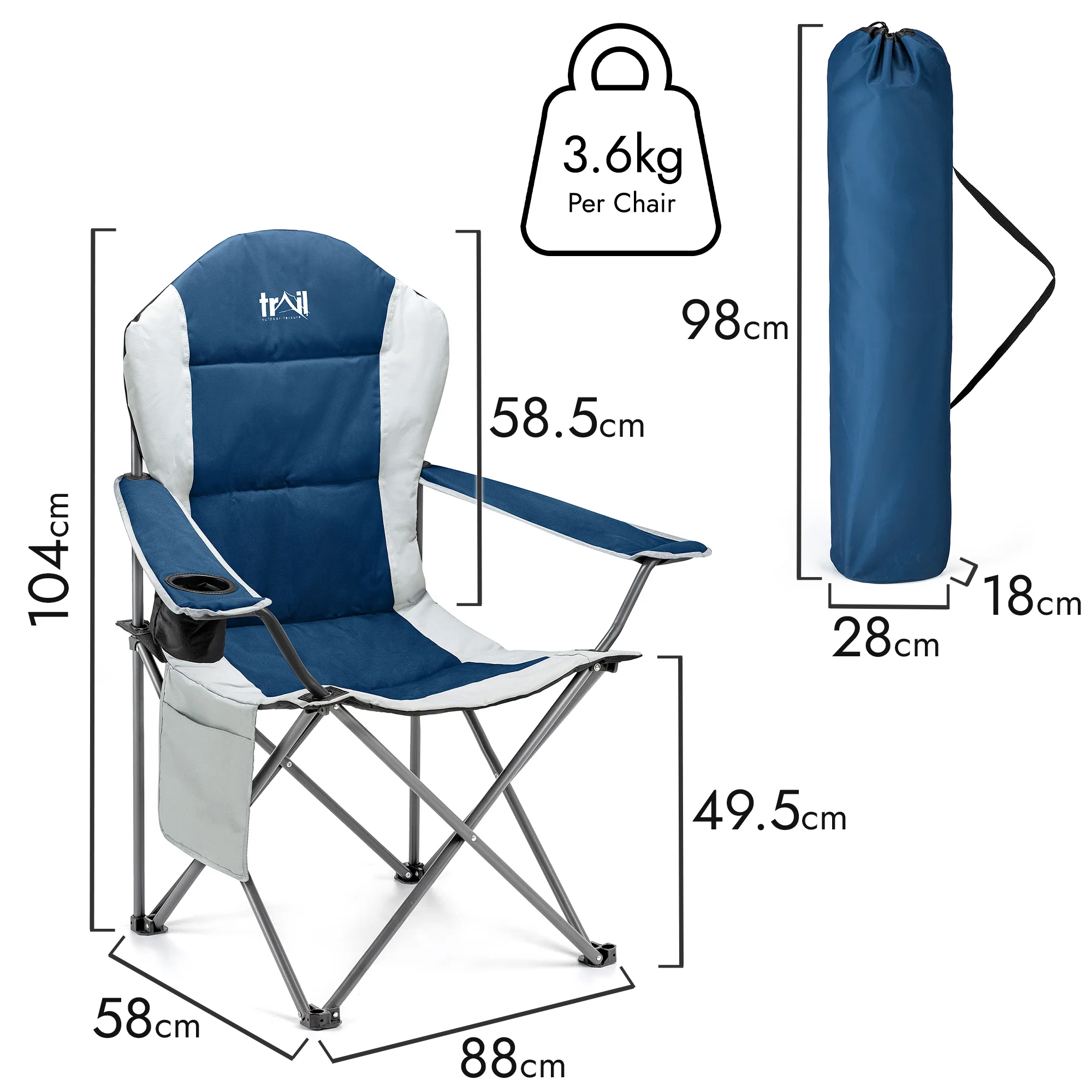 Falcon Padded Camping Chair (2pc) - Image 6