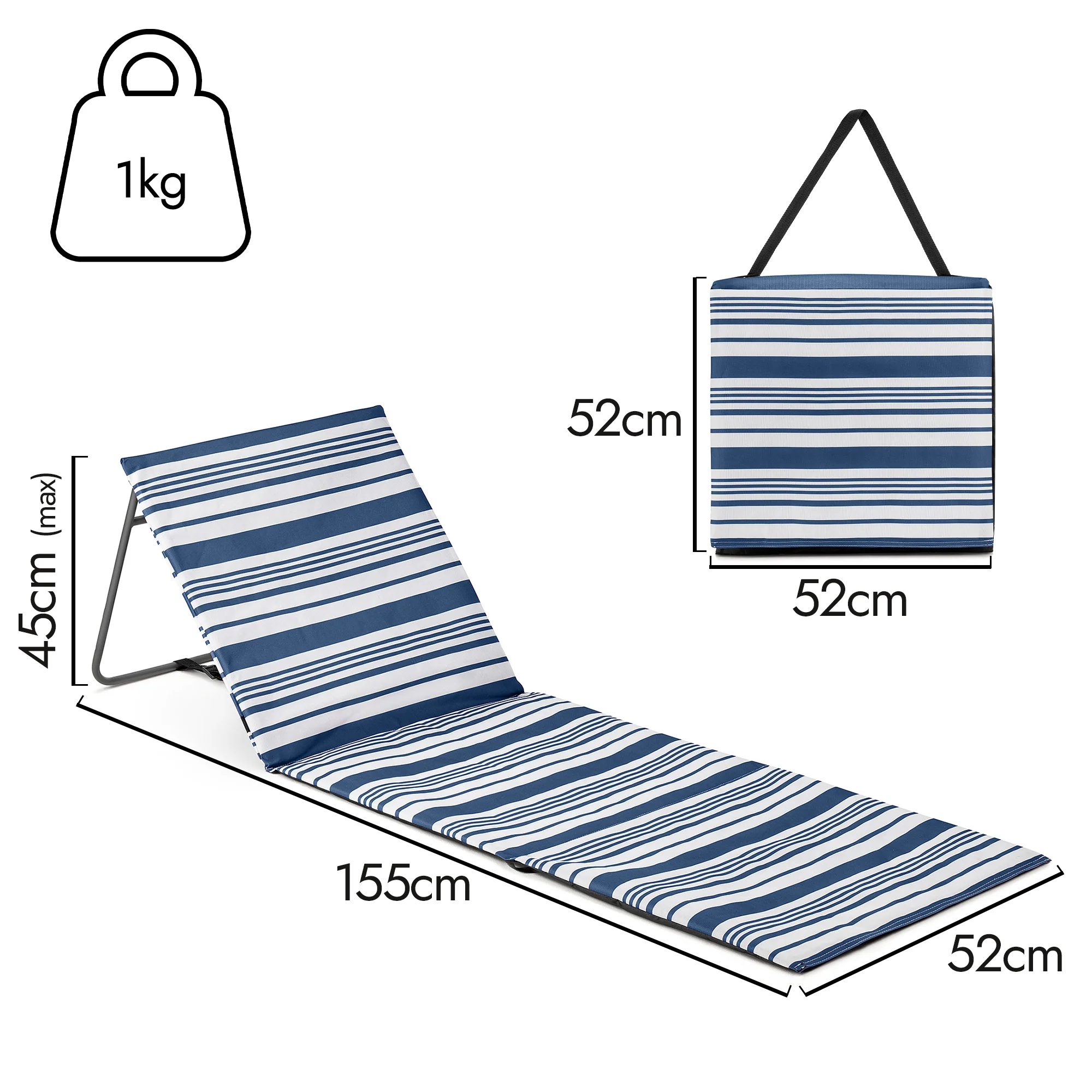 Folding Beach Mat with Backrest - Image 6