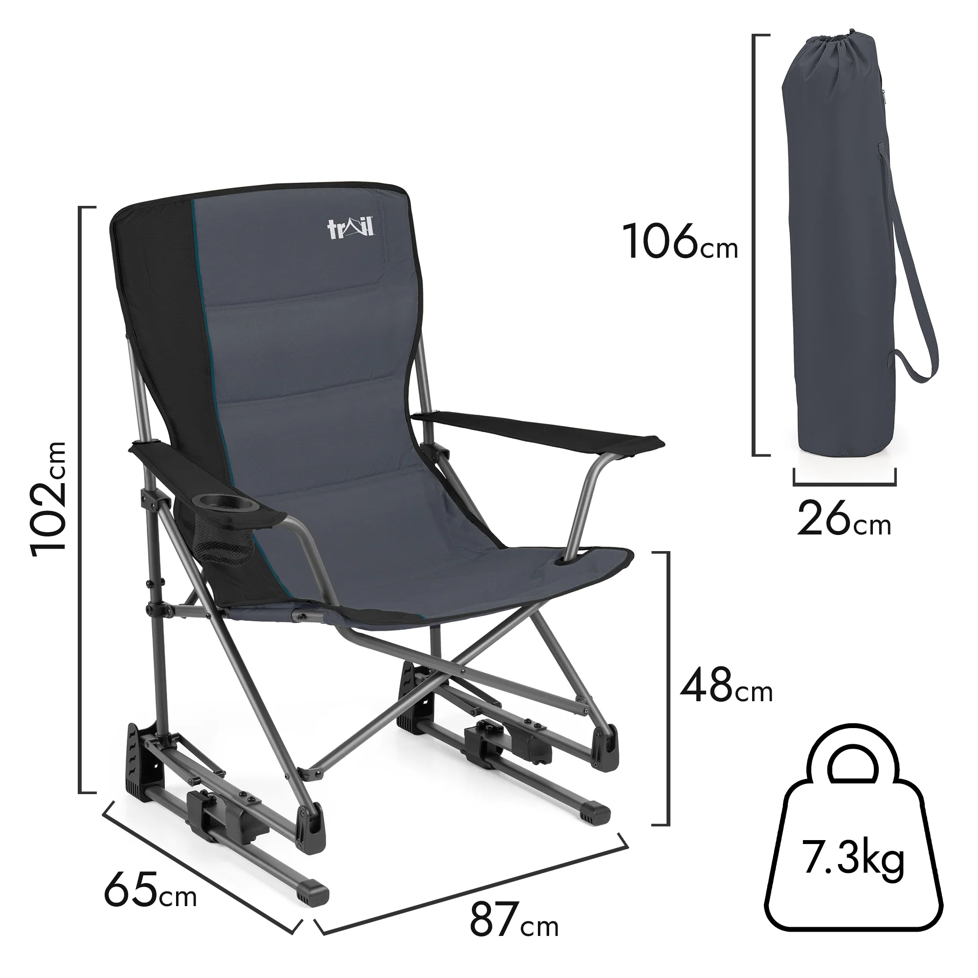 Rock Folding Rocking Camping Chair - Image 12