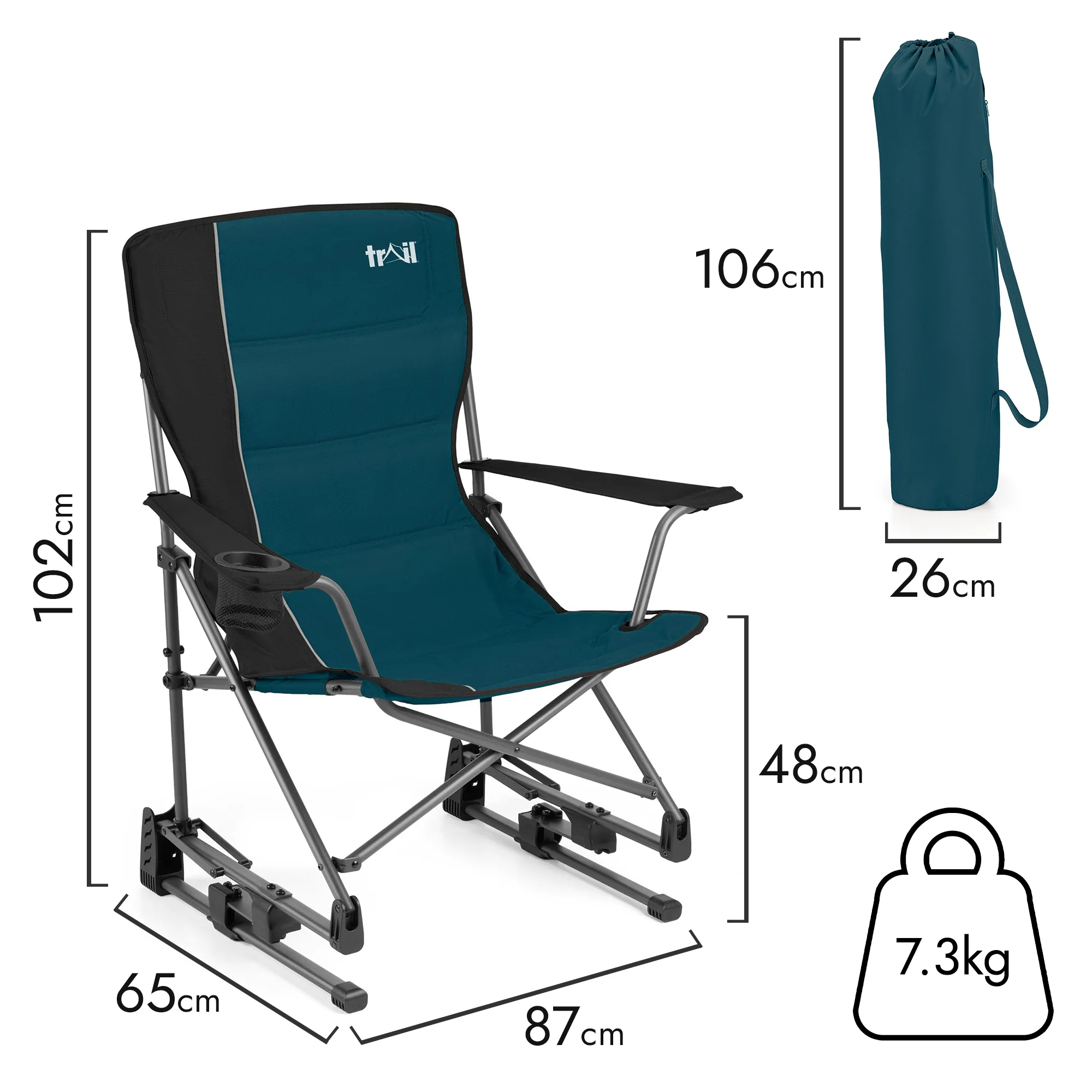 Rock Folding Rocking Camping Chair - Image 6