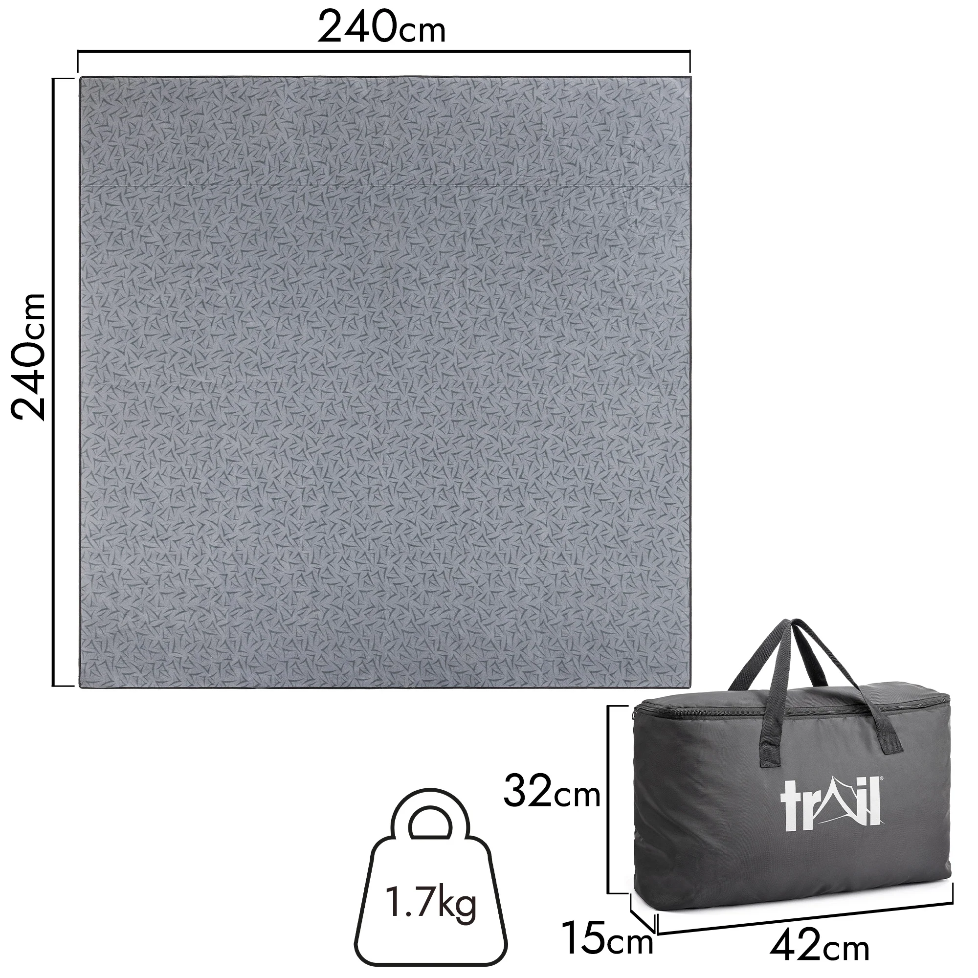 Large Universal Soft Fleece Tent Carpet (2.4m x 2.4m) - Image 6