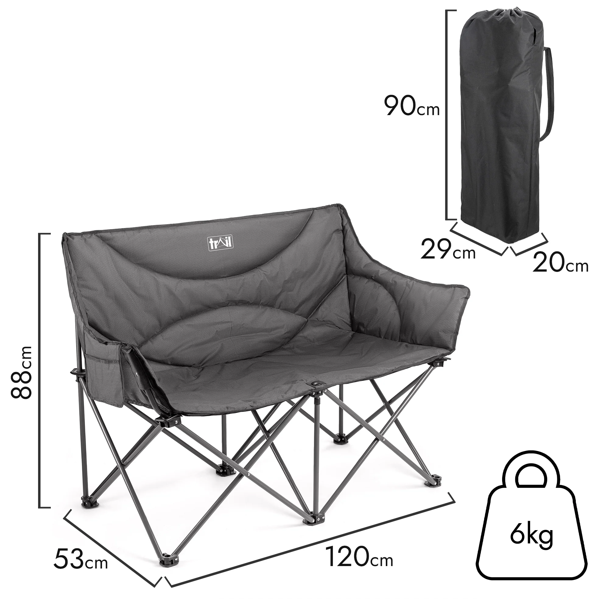 Linnet Padded Double Camping Chair - Image 4