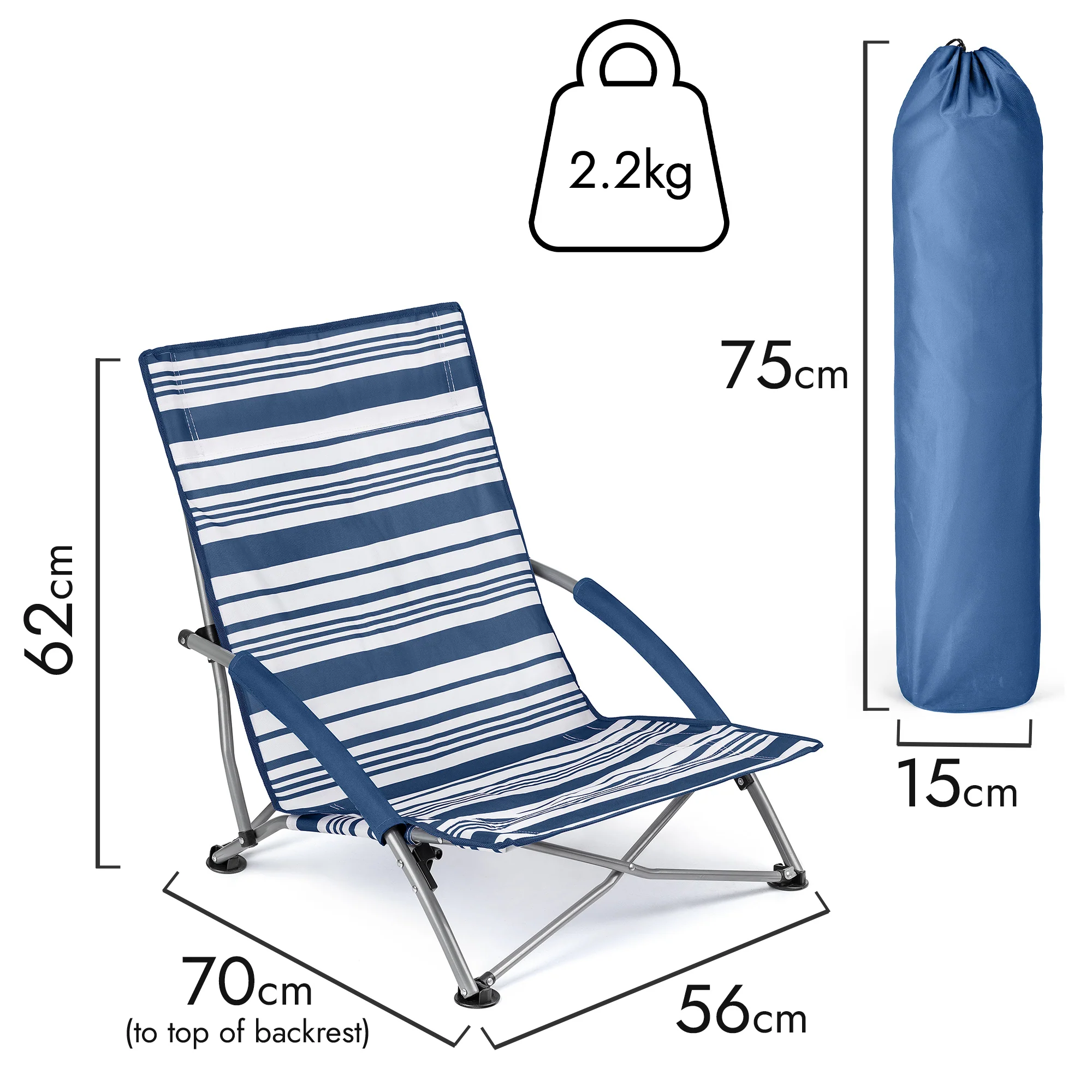 Sisken Low Folding Beach Chair - Image 12