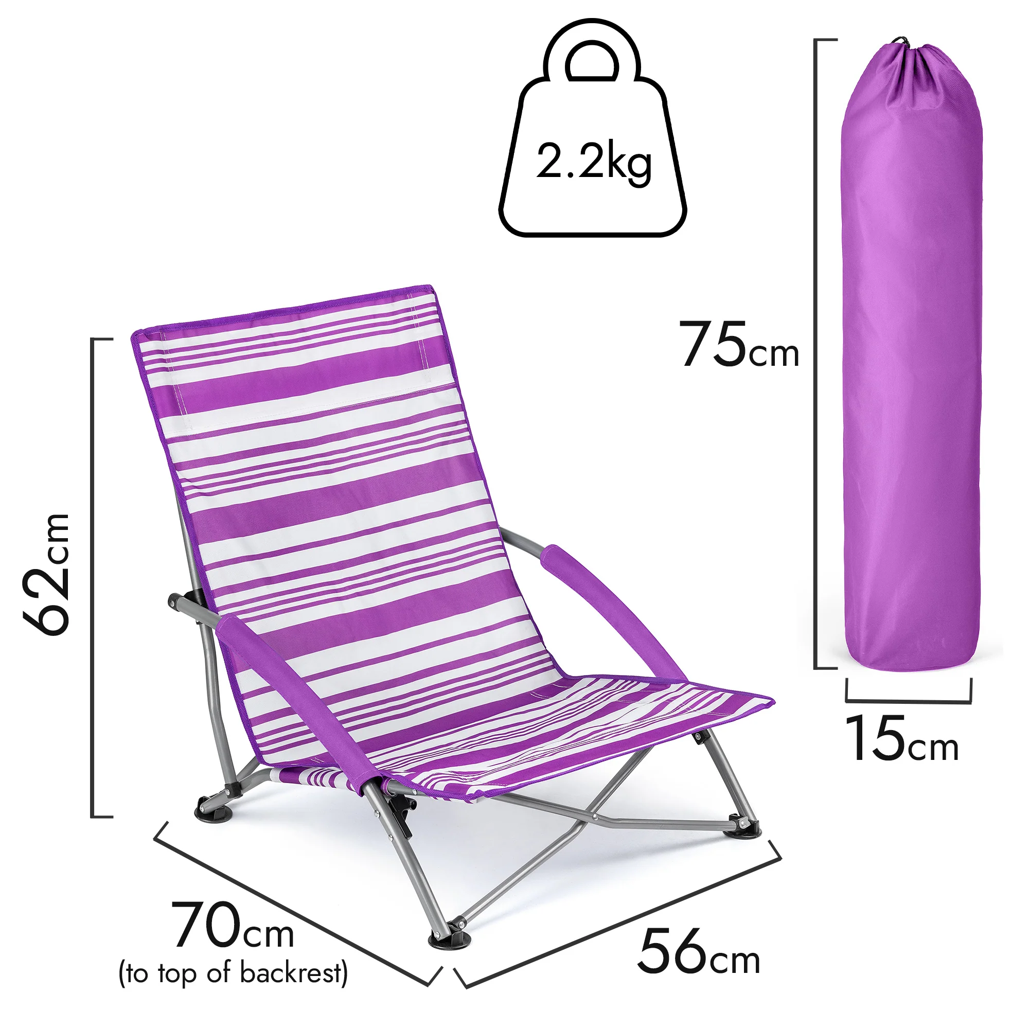 Sisken Low Folding Beach Chair - Image 24
