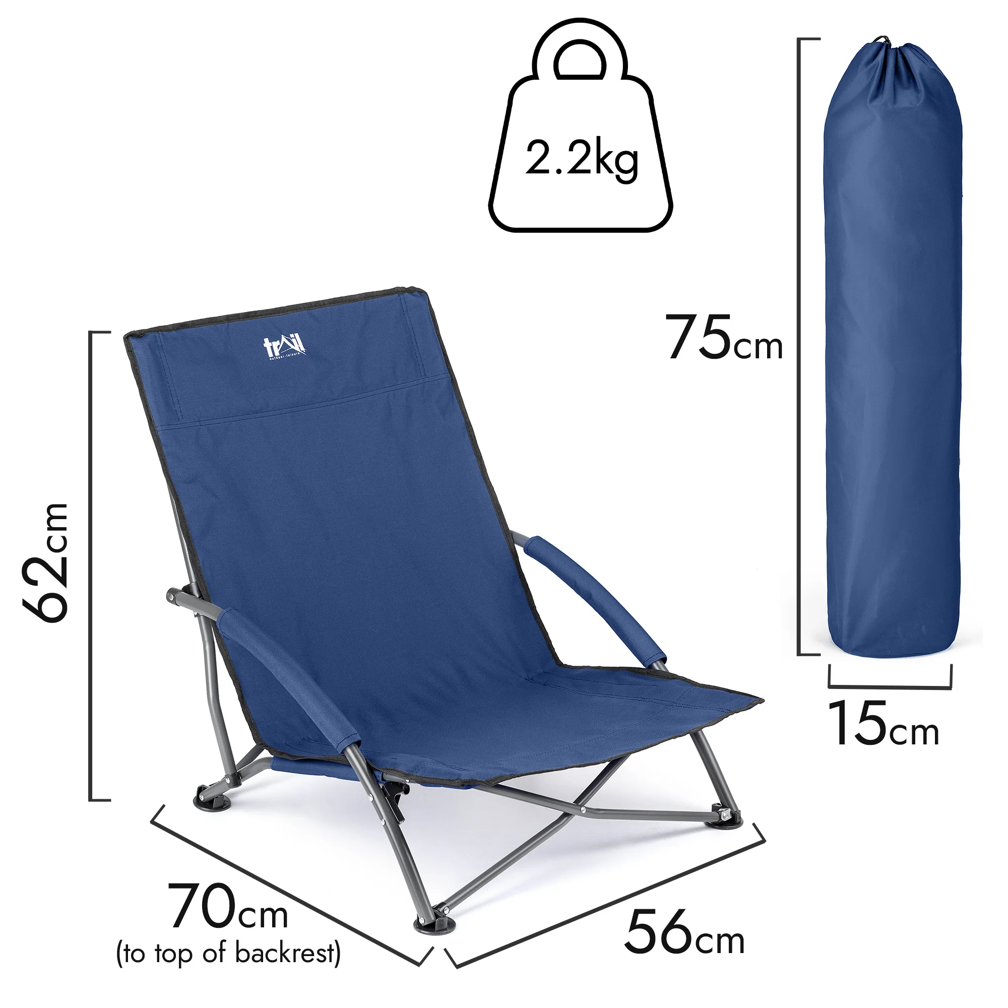 Sisken Low Folding Beach Chair - Image 6