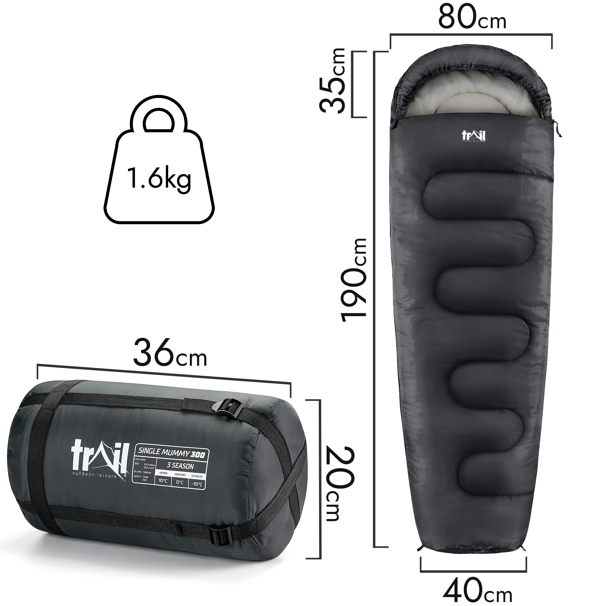 Mummy Sleeping Bag – 300gsm - Image 12