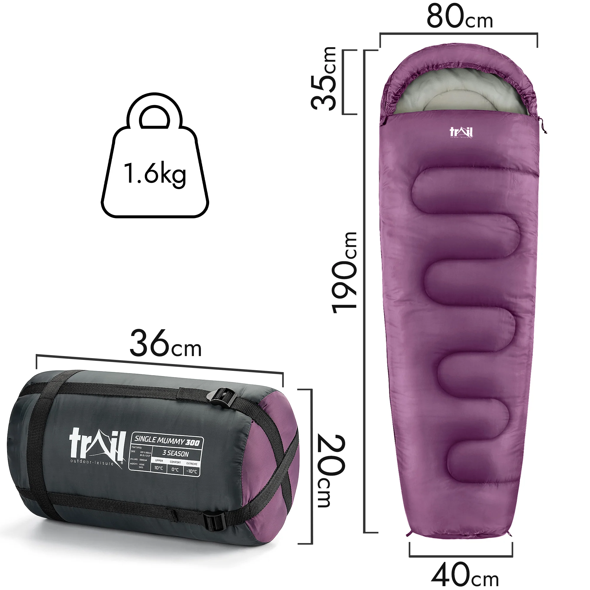 Mummy Sleeping Bag – 300gsm - Image 18