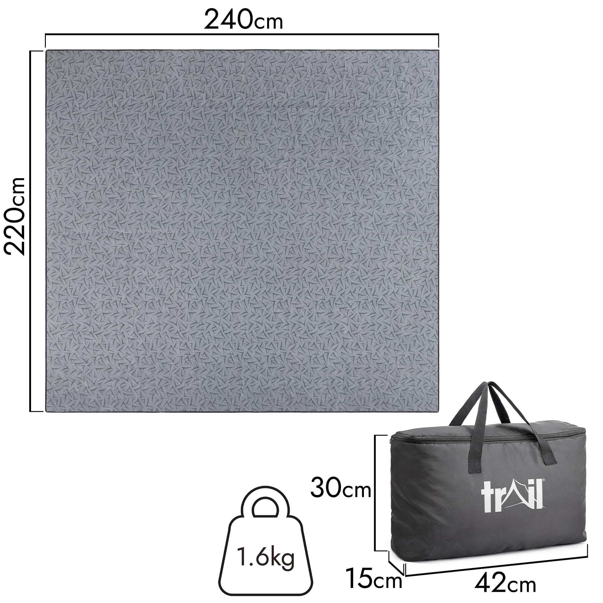 Medium Universal Soft Fleece Tent Carpet (2.4m x 2.2m) - Image 6